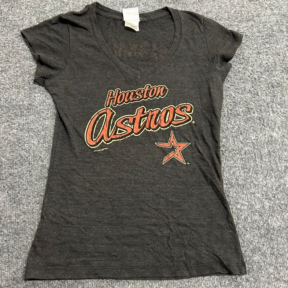 5th & Ocean T-Shirt Womens Size M Charcoal Houston Astros Berkman 17 V-Neck MLB